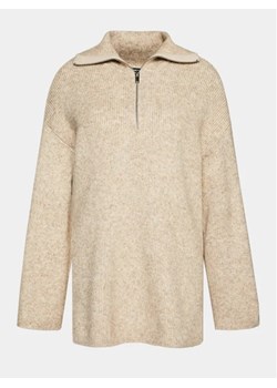 Gina Tricot Sweter 21066 Beżowy Regular Fit ze sklepu MODIVO w kategorii Swetry damskie - zdjęcie 168457460