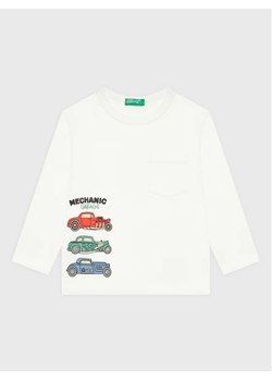 United Colors Of Benetton Bluzka 3VR5G104V Biały Regular Fit ze sklepu MODIVO w kategorii T-shirty chłopięce - zdjęcie 168460923