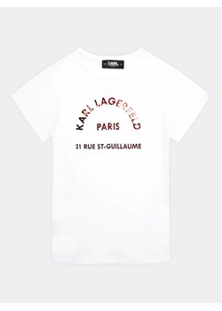 Karl Lagerfeld Kids T-Shirt Z15443 S Biały Regular Fit ze sklepu MODIVO w kategorii Bluzki dziewczęce - zdjęcie 168461730