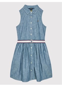 Polo Ralph Lauren Sukienka codzienna 313860106001 Niebieski Regular Fit ze sklepu MODIVO w kategorii Sukienki dziewczęce - zdjęcie 168462563