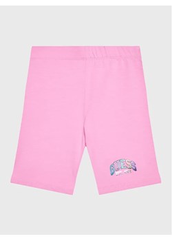 Guess Szorty sportowe J3RD09 J1311 Różowy Slim Fit ze sklepu MODIVO w kategorii Spodenki dziewczęce - zdjęcie 168466683