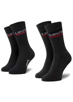 Levi's® Zestaw 2 par wysokich skarpet unisex 37157-0153 Czarny ze sklepu MODIVO w kategorii Skarpetki męskie - zdjęcie 168467224
