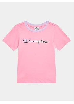 Champion T-Shirt 404670 Różowy Regular Fit ze sklepu MODIVO w kategorii Bluzki dziewczęce - zdjęcie 168471930