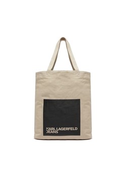 Karl Lagerfeld Jeans Torebka 235J3056 Beżowy ze sklepu MODIVO w kategorii Torby Shopper bag - zdjęcie 168472333