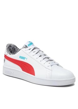 Puma Sneakersy Smash V2 Me Happy 386396 01 Biały ze sklepu MODIVO w kategorii Trampki męskie - zdjęcie 168476534