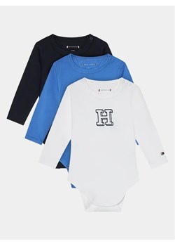 Tommy Hilfiger Komplet 3 par body dziecięcych Baby 3 Pack Giftbox KN0KN01779 Niebieski Regular Fit ze sklepu MODIVO w kategorii Body niemowlęce - zdjęcie 168478134