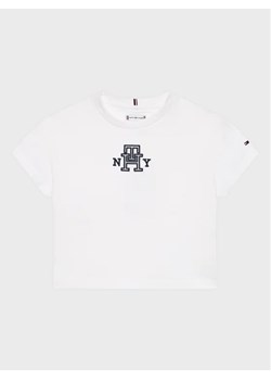 Tommy Hilfiger T-Shirt KG0KG07437 D Biały Regular Fit ze sklepu MODIVO w kategorii Bluzki dziewczęce - zdjęcie 168480384
