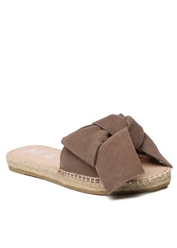 Manebi Espadryle Suede Sandals With Bow W 1.9 J0 Brązowy ze sklepu MODIVO w kategorii Espadryle damskie - zdjęcie 168484522