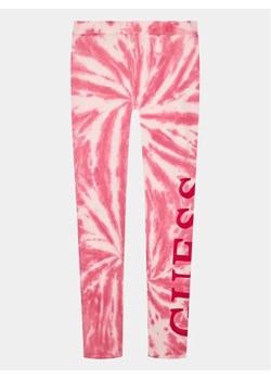 Guess Legginsy J3YB02 J1313 Różowy Slim Fit ze sklepu MODIVO w kategorii Spodnie dziewczęce - zdjęcie 168488863