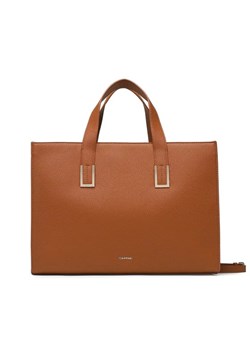 Calvin Klein Torebka Ck Must Plus Tote Lg K60K610448 Brązowy ze sklepu MODIVO w kategorii Torby Shopper bag - zdjęcie 168496134