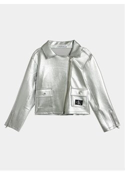 Calvin Klein Jeans Ramoneska Perfecto IG0IG02307 Srebrny Regular Fit ze sklepu MODIVO w kategorii Kurtki dziewczęce - zdjęcie 168496544