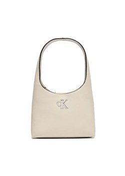 Calvin Klein Jeans Torebka Minimal Monogram Shoulder Bag K60K610843 Écru ze sklepu MODIVO w kategorii Torby Shopper bag - zdjęcie 168502571
