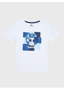 Timberland T-Shirt T25T80 S Biały Regular Fit ze sklepu MODIVO w kategorii T-shirty chłopięce - zdjęcie 168503174