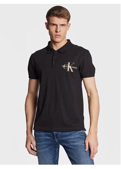 Calvin Klein Jeans Polo J30J322451 Czarny Regular Fit ze sklepu MODIVO w kategorii T-shirty męskie - zdjęcie 168505163