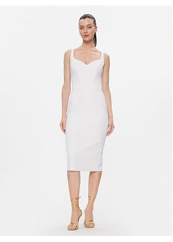 Elisabetta Franchi Sukienka koktajlowa AB-544-41E2-V360 Biały Slim Fit ze sklepu MODIVO w kategorii Sukienki - zdjęcie 168505233
