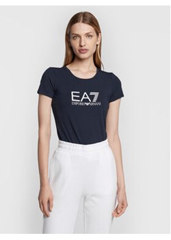 EA7 Emporio Armani T-Shirt 8NTT66 TJFKZ 1554 Granatowy Slim Fit ze sklepu MODIVO w kategorii Bluzki damskie - zdjęcie 168505393