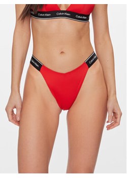 Calvin Klein Swimwear Dół od bikini KW0KW02430 Czerwony ze sklepu MODIVO w kategorii Stroje kąpielowe - zdjęcie 168506903