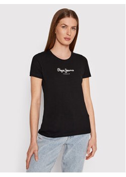 Pepe Jeans T-Shirt PL502711 Czarny Slim Fit ze sklepu MODIVO w kategorii Bluzki damskie - zdjęcie 168507344