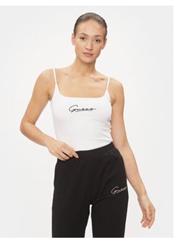 Guess Top Signature V4RP06 J1314 Biały Regular Fit ze sklepu MODIVO w kategorii Bluzki damskie - zdjęcie 168508242