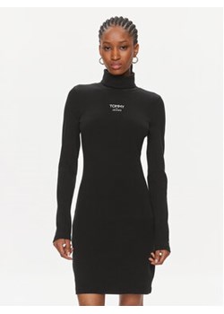 Tommy Jeans Sukienka dzianinowa Ess Logo DW0DW16481 Czarny Slim Fit ze sklepu MODIVO w kategorii Sukienki - zdjęcie 168508744