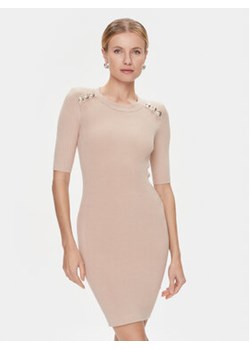 Guess Sukienka dzianinowa Teti 4RGK10 5613Z Brązowy Slim Fit ze sklepu MODIVO w kategorii Sukienki - zdjęcie 168508893