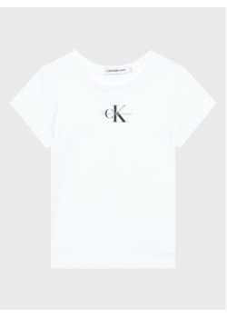 Calvin Klein Jeans T-Shirt Micro Monogram IG0IG01470 Biały Regular Fit ze sklepu MODIVO w kategorii T-shirty chłopięce - zdjęcie 168509293
