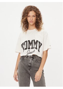 Tommy Jeans T-Shirt New Varsity DW0DW16445 Biały Cropped Fit ze sklepu MODIVO w kategorii Bluzki damskie - zdjęcie 168511364