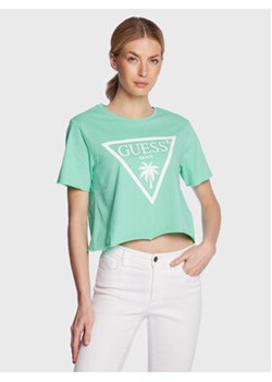 Guess T-Shirt Logo E02I01 JA914 Zielony Boxy Fit ze sklepu MODIVO w kategorii Bluzki damskie - zdjęcie 168511914