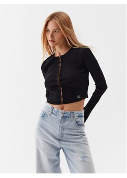 Calvin Klein Jeans Kardigan J20J221349 Czarny Slim Fit ze sklepu MODIVO w kategorii Swetry damskie - zdjęcie 168512012