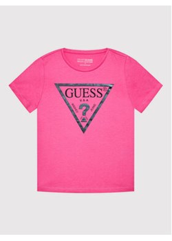 Guess T-Shirt J73I56 K8HM0 Różowy Regular Fit ze sklepu MODIVO w kategorii Bluzki dziewczęce - zdjęcie 168512420