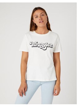 Wrangler T-Shirt W7N4D3W03 112332123 Biały Regular Fit ze sklepu MODIVO w kategorii Bluzki damskie - zdjęcie 168514182