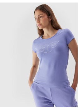 4F T-Shirt 4FAW23TTSHF0907 Fioletowy Slim Fit ze sklepu MODIVO w kategorii Bluzki damskie - zdjęcie 168516651
