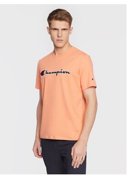 Champion T-Shirt Script Logo Embroidery 218007 Pomarańczowy Regular Fit ze sklepu MODIVO w kategorii T-shirty męskie - zdjęcie 168516953