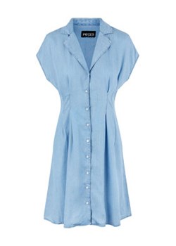 Pieces Sukienka jeansowa Kari 17124034 Niebieski Regular Fit ze sklepu MODIVO w kategorii Sukienki - zdjęcie 168517903