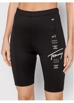 Tommy Jeans Szorty sportowe Logo Repeat Cycle DW0DW12057 Czarny Slim Fit ze sklepu MODIVO w kategorii Szorty - zdjęcie 168519303