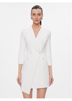 Elisabetta Franchi Sukienka koktajlowa AB-562-41E2-V500 Biały Regular Fit ze sklepu MODIVO w kategorii Sukienki - zdjęcie 168522514
