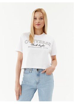 Converse T-Shirt Retro Chuck Cropped Tee 10025897-A01 Biały Regular Fit ze sklepu MODIVO w kategorii Bluzki damskie - zdjęcie 168522764