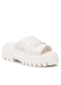 Calvin Klein Jeans Klapki Toothy Combat Sandal Webbing YW0YW00949 Biały ze sklepu MODIVO w kategorii Klapki damskie - zdjęcie 168524171