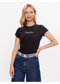 Tommy Jeans T-Shirt Essential Logo DW0DW16145 Czarny Regular Fit ze sklepu MODIVO w kategorii Bluzki damskie - zdjęcie 168524542