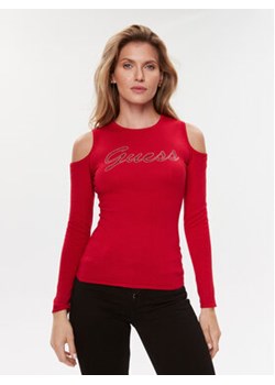 Guess Sweter W3BR80 Z2YK2 Czerwony Slim Fit ze sklepu MODIVO w kategorii Swetry damskie - zdjęcie 168524753