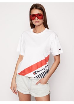 Champion T-Shirt Print 112765 Biały Regular Fit ze sklepu MODIVO w kategorii Bluzki damskie - zdjęcie 168525104