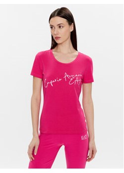 EA7 Emporio Armani T-Shirt 3RTT23 TJDZZ 1417 Różowy Regular Fit ze sklepu MODIVO w kategorii Bluzki damskie - zdjęcie 168526071