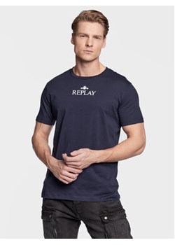 Replay T-Shirt M6473.000.22980P Granatowy Regular Fit ze sklepu MODIVO w kategorii T-shirty męskie - zdjęcie 168526100