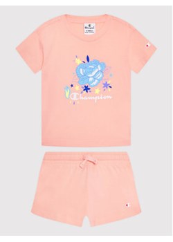 Champion Komplet t-shirt i szorty sportowe 404396 Różowy Custom Fit ze sklepu MODIVO w kategorii Komplety dziewczęce - zdjęcie 168526224