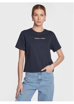 Tommy Jeans T-Shirt Serif Linear DW0DW15049 Granatowy Regular Fit ze sklepu MODIVO w kategorii Bluzki damskie - zdjęcie 168526372