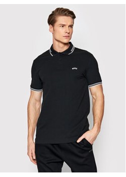 Boss Polo Paul Curved 50469210 Czarny Slim Fit ze sklepu MODIVO w kategorii T-shirty męskie - zdjęcie 168527302