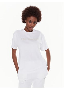 Trussardi T-Shirt Lettering Print 56T00565 Biały Regular Fit ze sklepu MODIVO w kategorii Bluzki damskie - zdjęcie 168527761