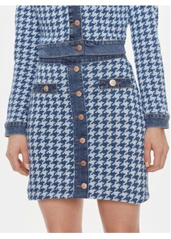 Guess Spódnica mini Tweed W4RD93 D59L1 Niebieski Regular Fit ze sklepu MODIVO w kategorii Spódnice - zdjęcie 168527832