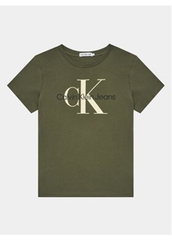 Calvin Klein Jeans T-Shirt Monogram IU0IU00460 Zielony Regular Fit ze sklepu MODIVO w kategorii T-shirty chłopięce - zdjęcie 168527870