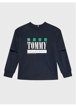 Tommy Hilfiger Bluzka Double Layer KB0KB07793 D Granatowy Regular Fit ze sklepu MODIVO w kategorii T-shirty chłopięce - zdjęcie 168528054